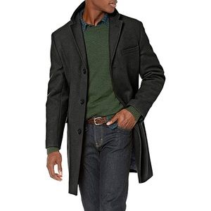 J. crew mercantile quilt lined topcoat wool coat